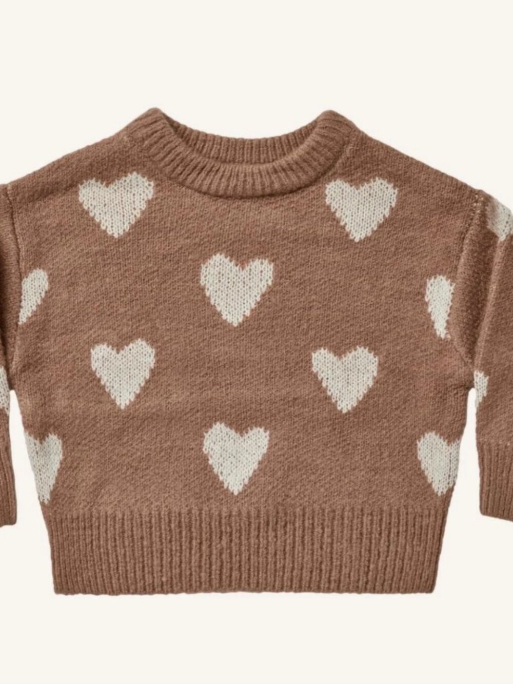 Rylee + Cru Heart Jumper | Brown 18-24 Months